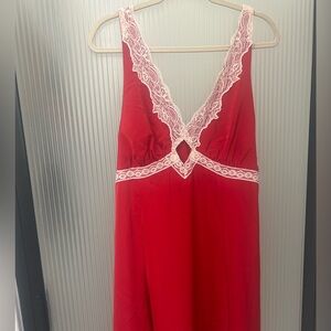 Wild Fable Red Lace Trim Mini Dress